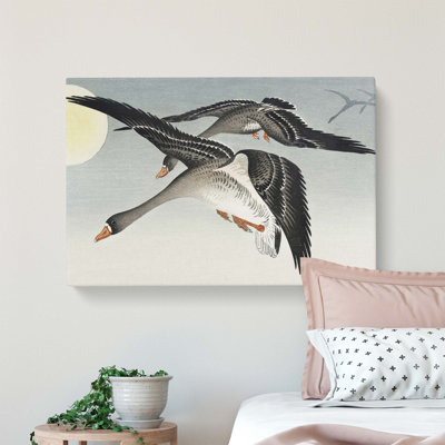 Geese in Flight by Ohara Koson - Wrapped Canvas