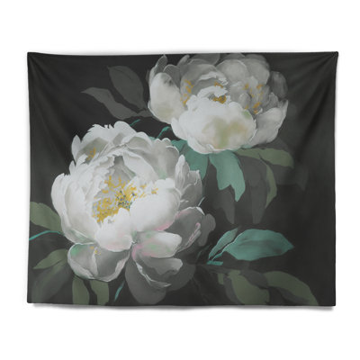 Tapisserie pivoine blanche en polyester IV