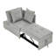 Fauteuil convertible convertible à dossier réglable avec canapé-lit et roulettes, tissu en lin moderne pour le salon pour les espaces restreints-131049490-131049492