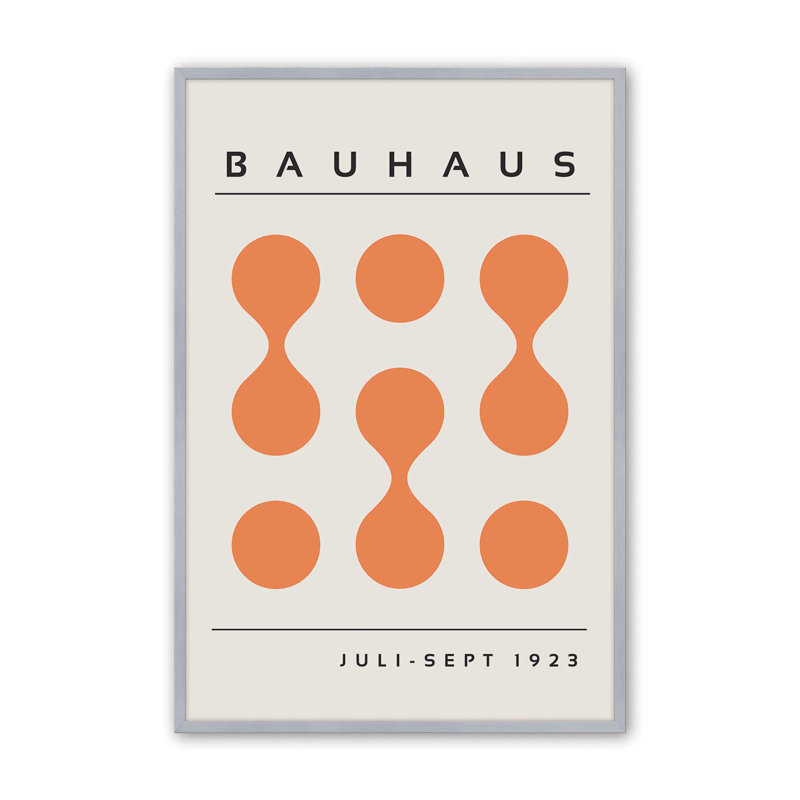 Orange Bauhaus, impression encadrée, Reproduction encadrée sans passe-partout, Chrome poli