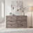 54" Width 6 Dresser Drawers Wood Dresser for Libing Room, Bedroom, Entryway – Brown&Gray