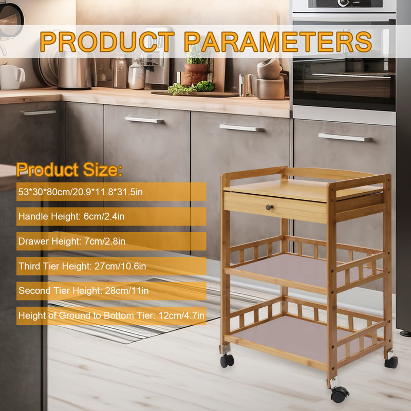 31.5'' H x 20.9'' W Utility Cart with Wheels
