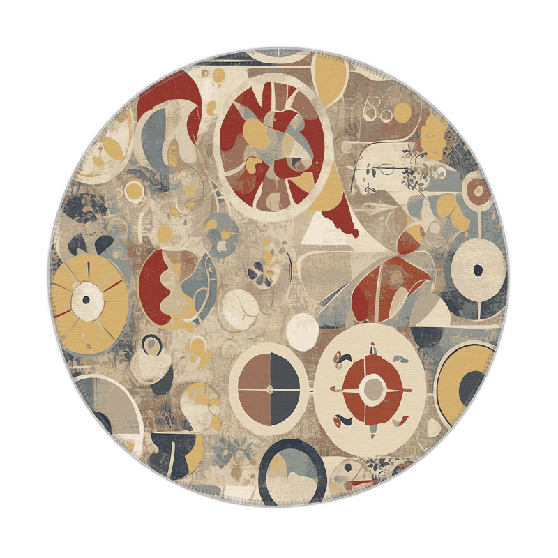 Retro Flex Indoor And Outdoor Area Rug, Round 5'