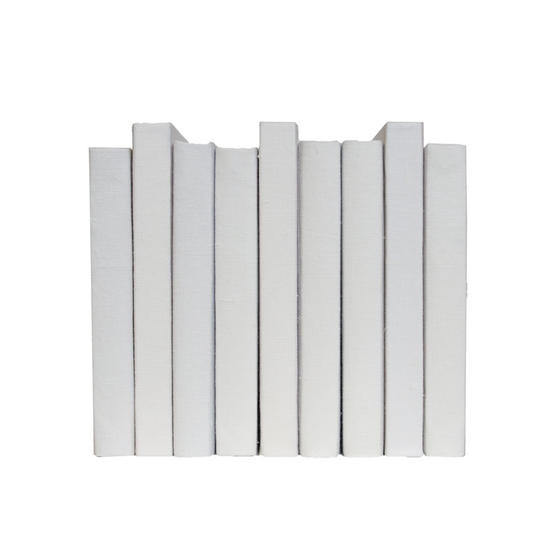 Decorative Books - Sand Oversized Linen Wrapped Book Bundle - 1 Foot of Off White Books, Sand