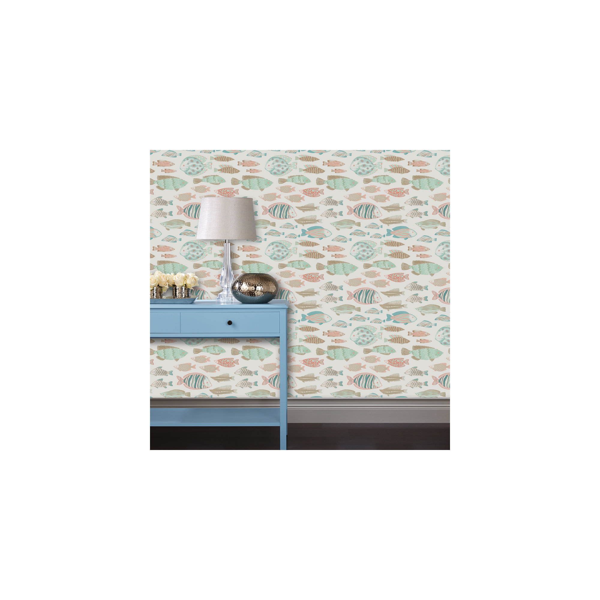 Marine Fish Peel And Stick Wallpaper, Ocean Spray