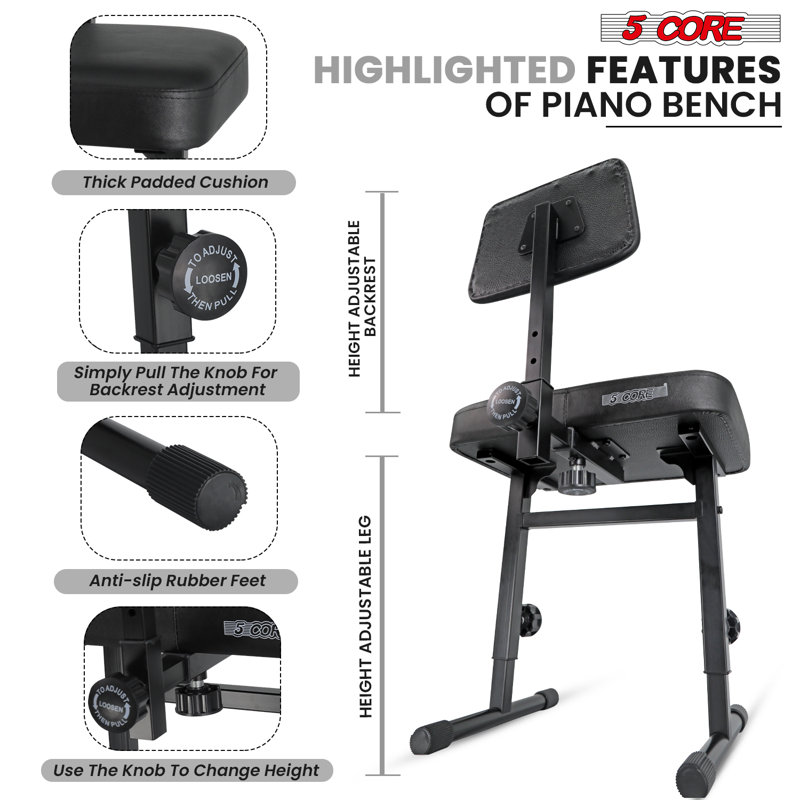 Tabouret rembourré 5 po avec siège 5 pièces