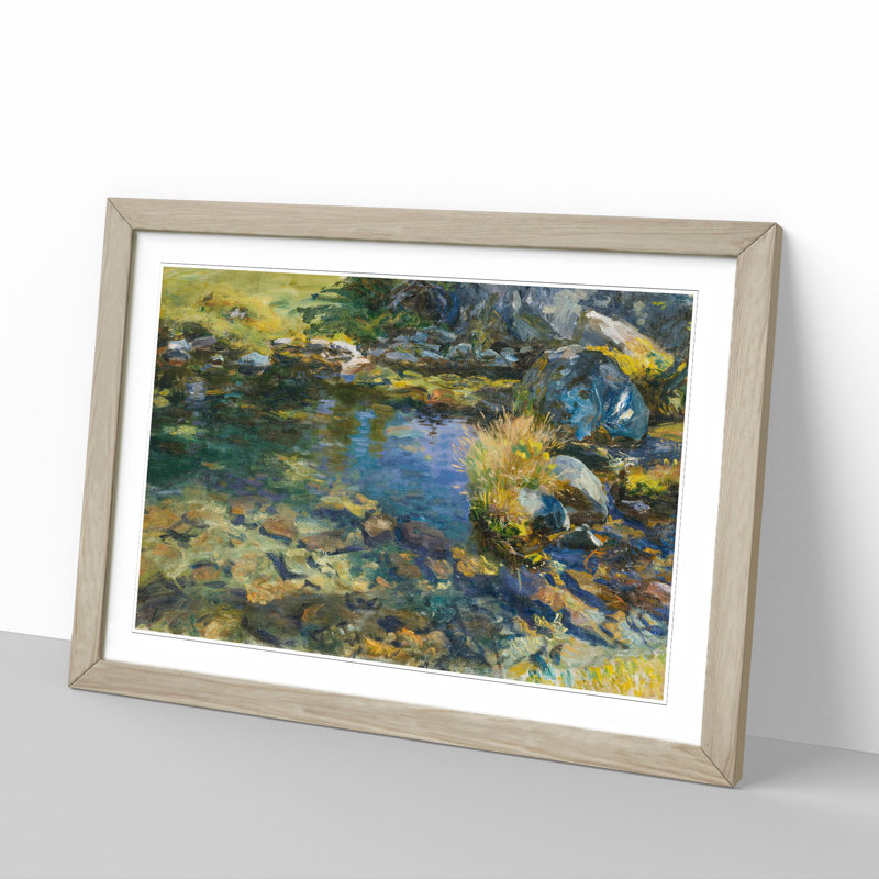Alpine Pool by John Singer Sargent - Picture Frame Graphic Art, Oak Framed, 36cm H x 48cm W x 2cm D