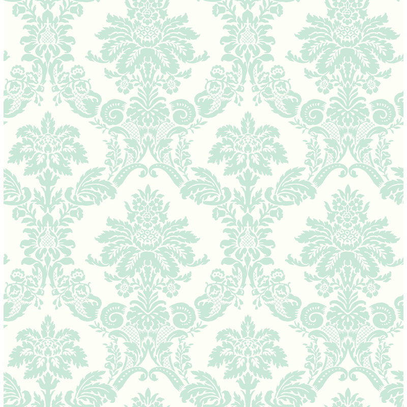 Rouleau de papier peint 33 pi x 20,5 po Burge, Bleu sarcelle