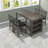 Rustic Farmhouse Dining Table Set With Chairs, Solid Wood, Gray