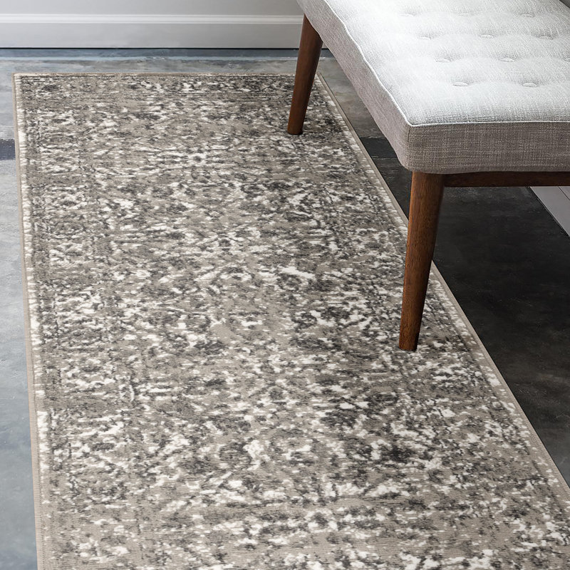 Tapis gris anthracite Calam, Tapis de couloir 2 pi 7 po x 10 pi