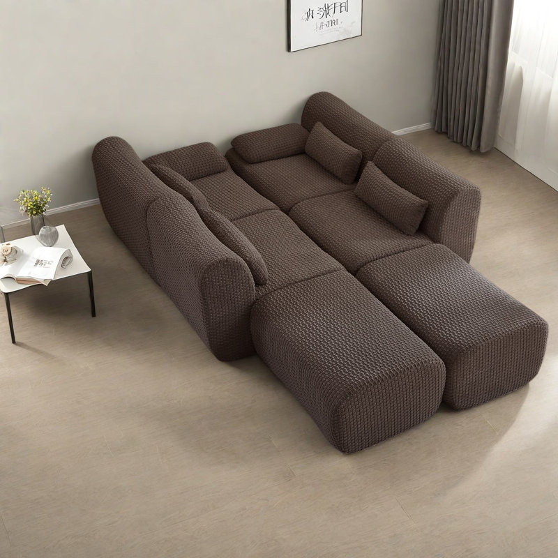 Canapés modulaires convertibles en forme de U, confort en velours côtelé, salons modernes
