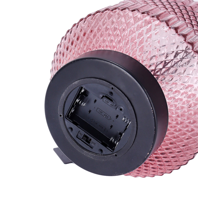 Lanterne DEL en verre à pile sans fil avec minuterie 6H