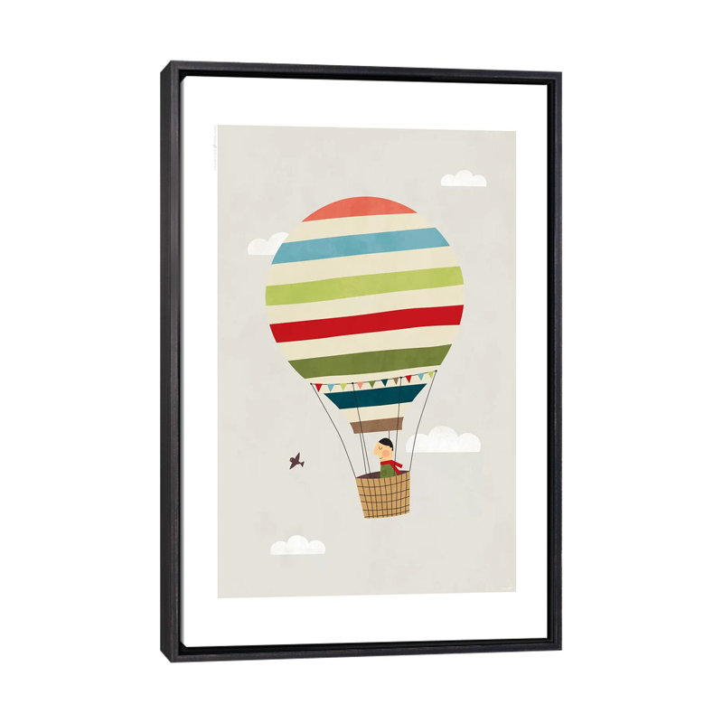 Ballon - imprimé, Toile avec cadre noir patiné, Pas de tapis, H 60 po x l 40po x P 1,5 po