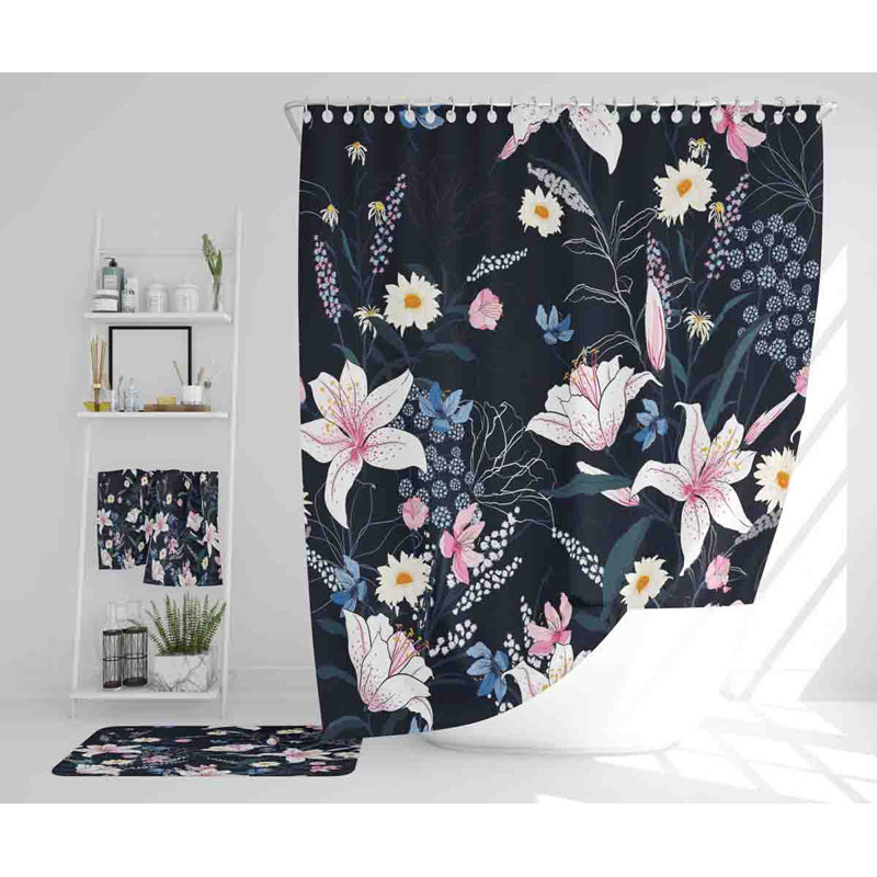 Nataniah Polyester Shower Curtain Set