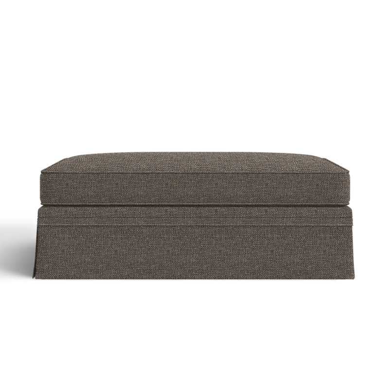 Shelby Upholstered Storage Ottoman, Drusky Charcoal Sustain® Basketweave