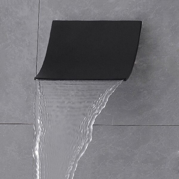 5-Days Sale! Fontana Florence Wall Mount Brushed Nickel Waterfall Rainfall  Shower Set at