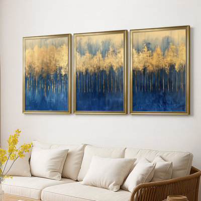 ABSTRACT Series I - Toile tendue avec châssis sur mesure - 3 pièces