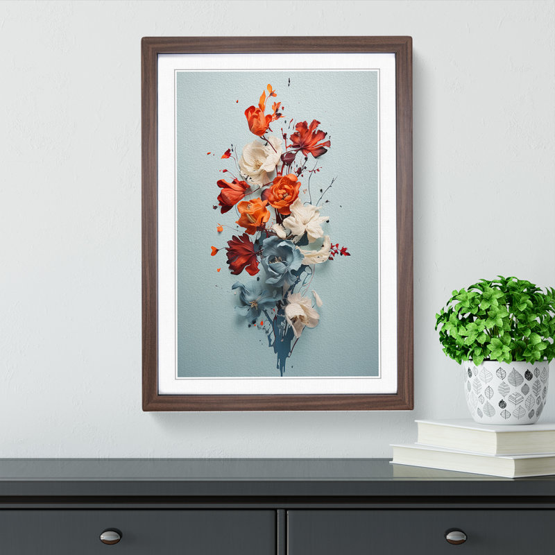 Single Picture Frame Print on Wood, Walnut Framed, 64cm H x 46cm W