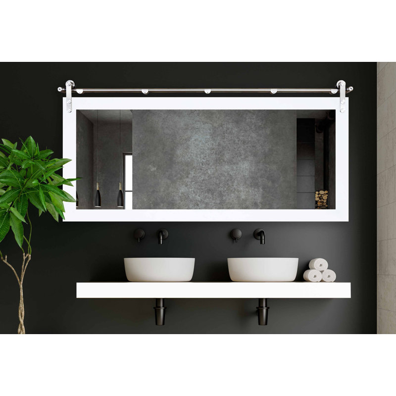 Singapore Engineered Wood Flat Mirror, 30" x 61", White