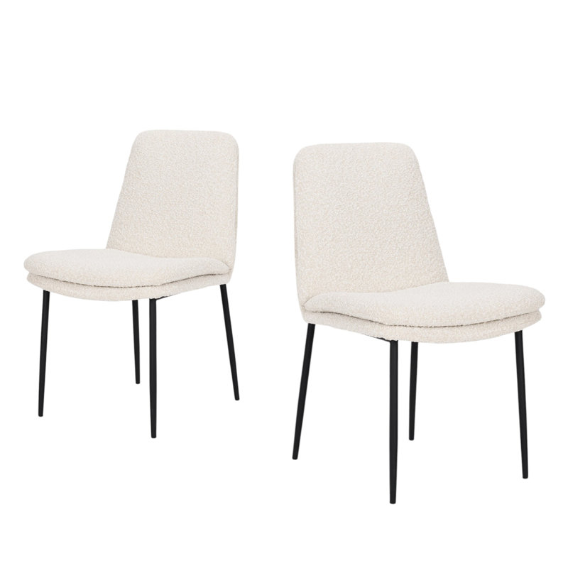 Chaise d'appoint de salle à manger rembourrée crème et noire