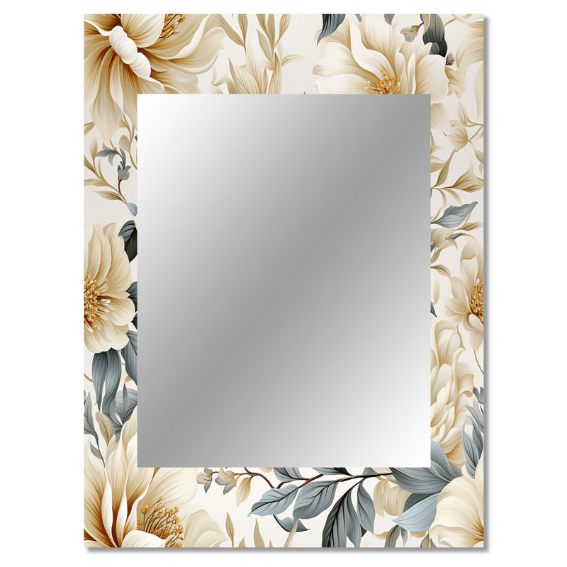 Ansam beige et gris fleur sérénité motif bohème, 40 po x 30 po