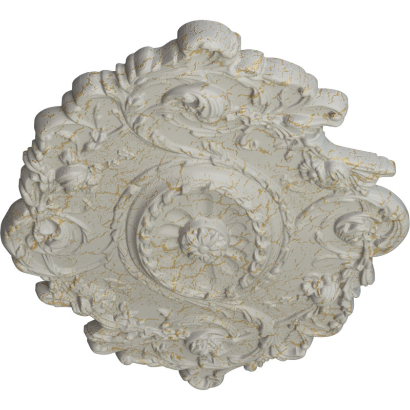 Médaillon de plafond l 30 1/2 po x H 20 po x P 1 1/2 po, Pot de crème craquelé