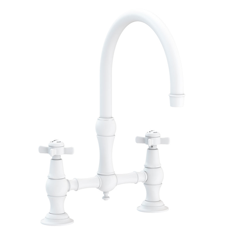 Fairfield Kitchen Bridge Faucet, Matte White