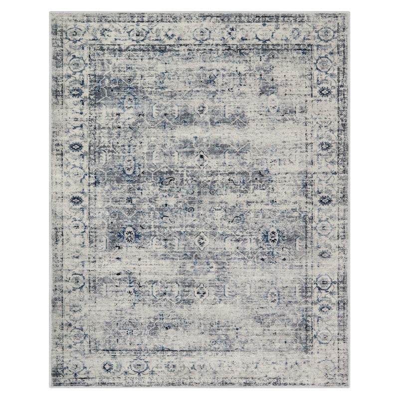 Clotilde Vintage Machine Washable Area Rugs Perfect for Living Room, Dining Room, Bedroom, Rectangle 8' x 10'