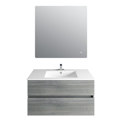 Meuble-lavabo gris 36 po 36 po