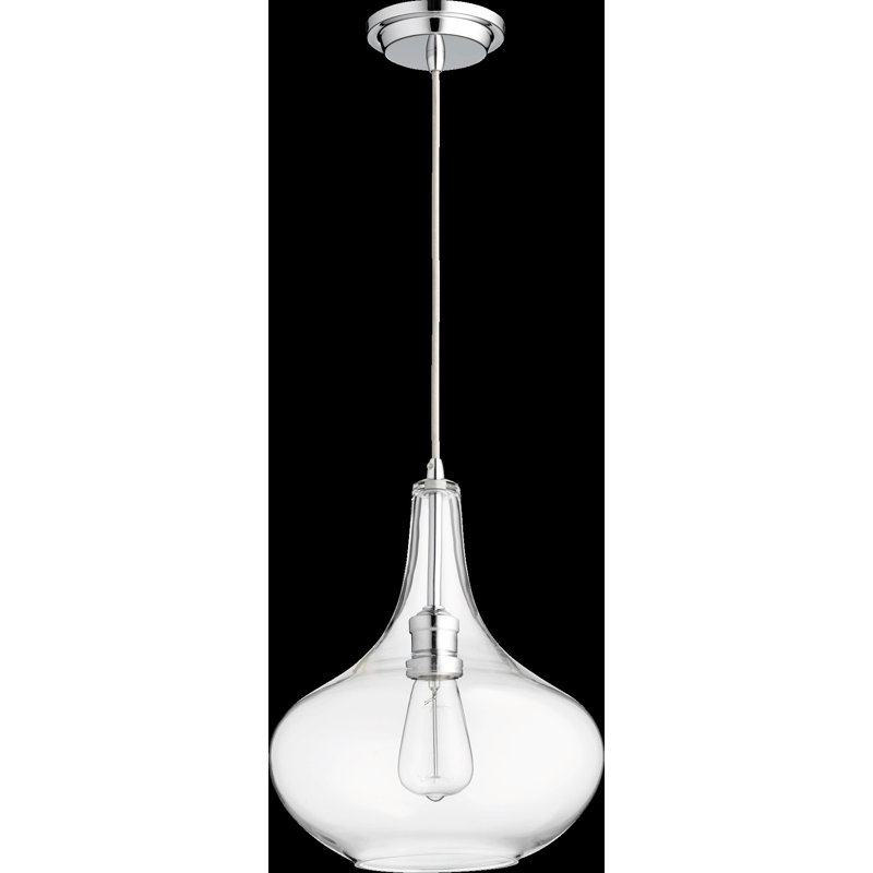 Vallee 1 - Light Single Pendant, Chrome, Clear