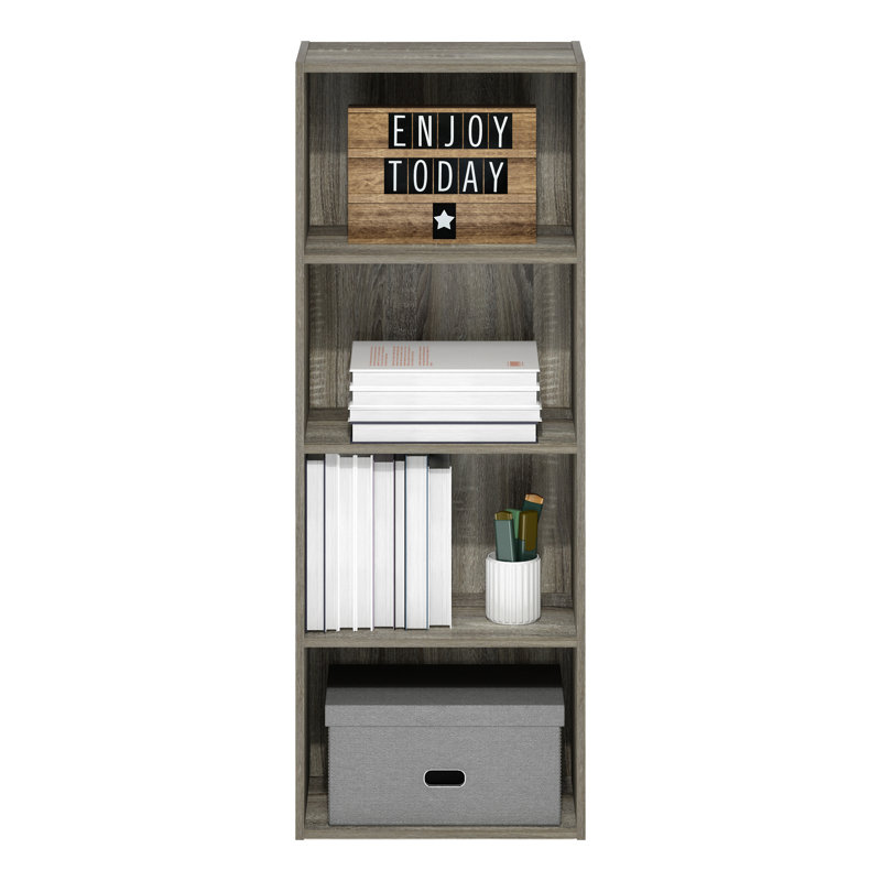 Cannice Bookcase, French Oak, (4 Shelves) 41.7" H x 15.6" W x 9.3" D