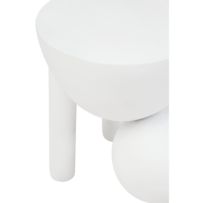 Demel Solid Wood End Table, White