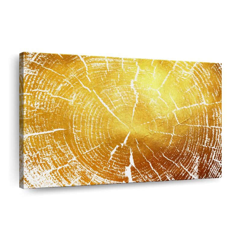 Golden Tree Rings On Canvas Print, 20" H x 30" W x 1.25" D