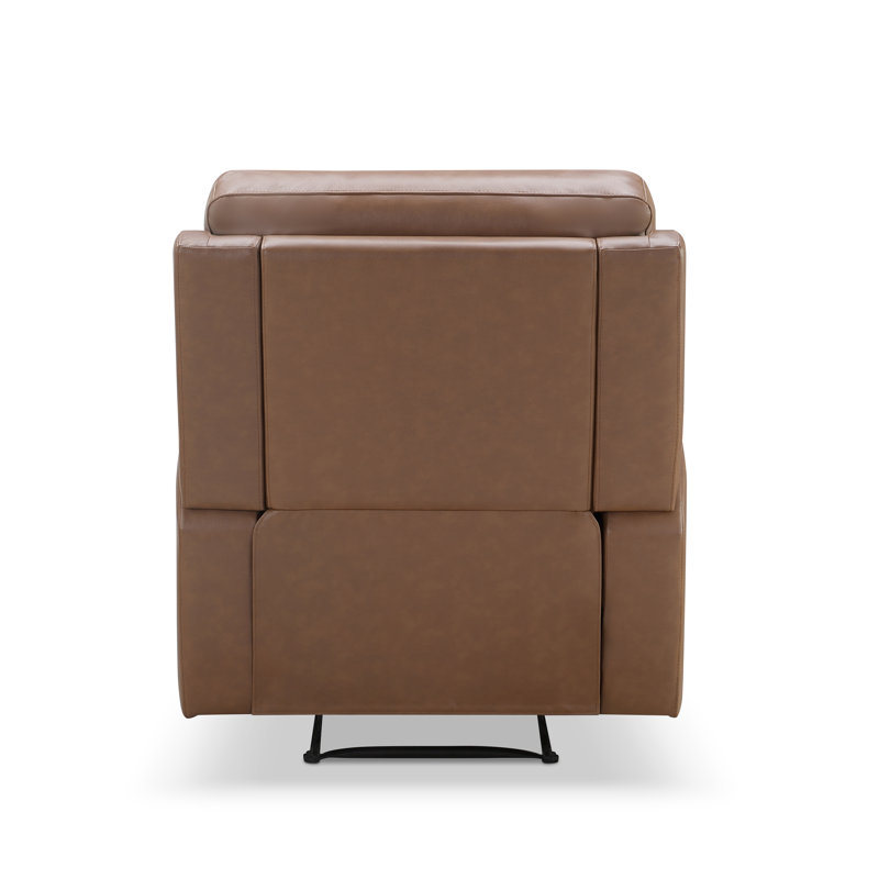 Ashliy Recliner, Camel Genuine Leather