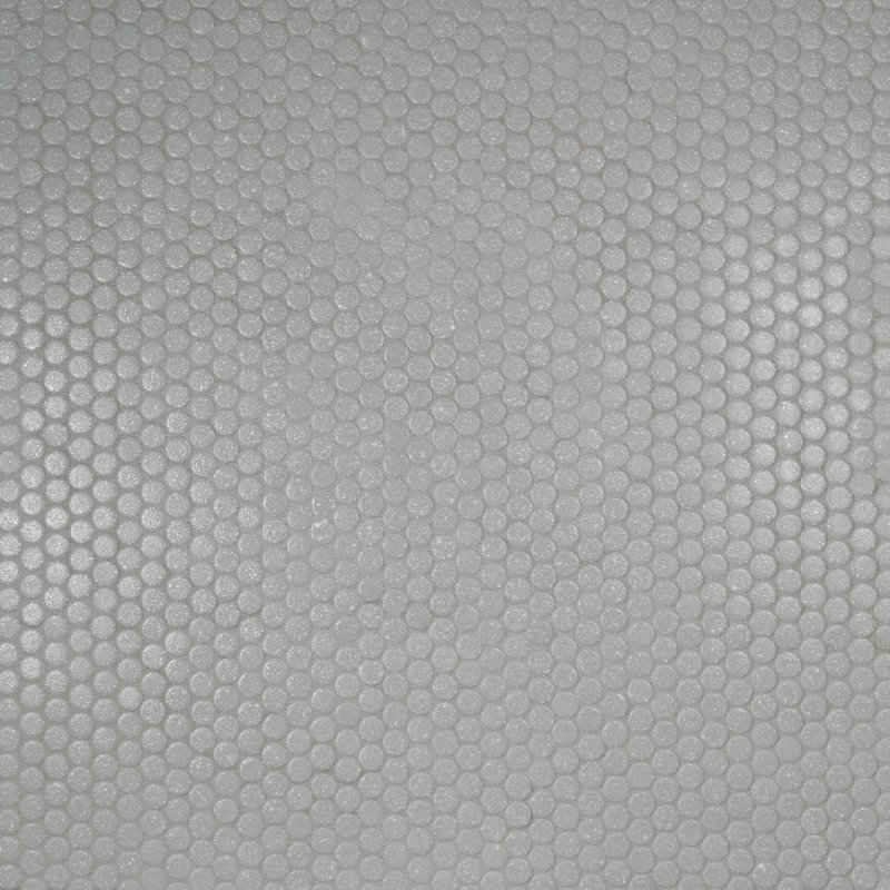 Hudson Penny Round 11-7/8 " x 12-5/8 " Porcelain Mosaic Floor & Wall Tile, Gray