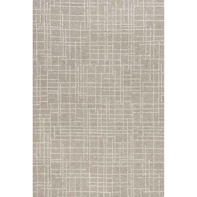 Tapis en laine à carreaux Tyiana, Rectangle 7 pi 6 po x 9 pi 6 po