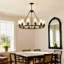 Luminaire suspendu de style campagne moderne en verre 34,25 pouces Wagon Wheel
