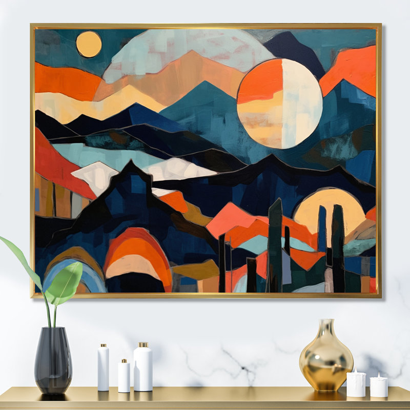 Mid Century Perspectives III - impression, H 12 po x l 20 po x P 1 po, Cadre flottant doré
