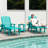 Outdoor HDPE Reclining Lounge Chaise With Wheels & Cup Holder-813858197