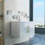 Ensemble de meuble-lavabo mural blanc brillant 30 po avec lavabo-1705481317
