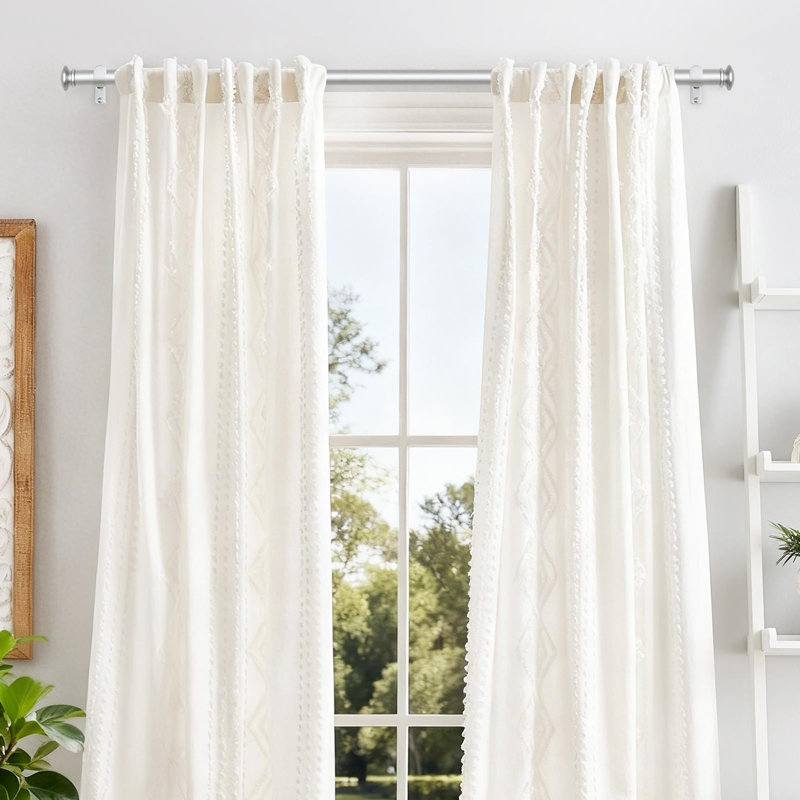 Tringle à rideaux 32 à 58 po (2,6 à 4,8 pi), tringle à rideau télescopique 3/4 pour fenêtres 20 ans et 54 po, tringle décorative simple avec fleuron à petit capuchon, argent