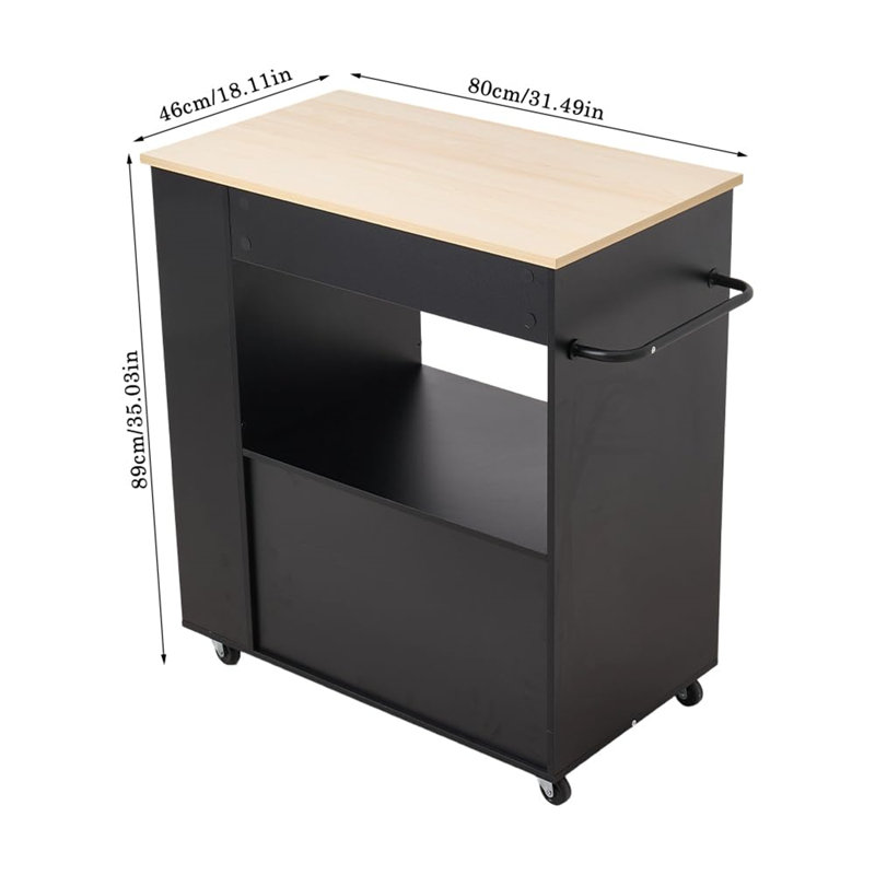 Latitude Run Kitchen Island With Wheels, Kitchen Storage Cart | Wayfair ...
