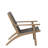 Rady Patio Side Armchair Set Of 2, Gray Wicker, Brown Solid Wood