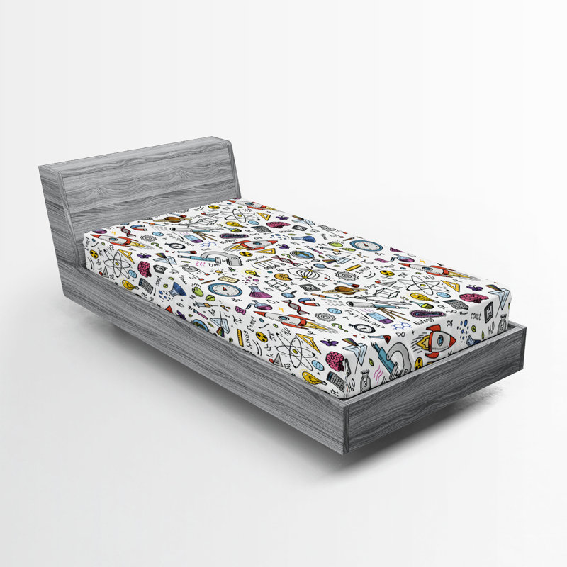 Multicolore Ambesonne Science, Drap-housse de taille simple