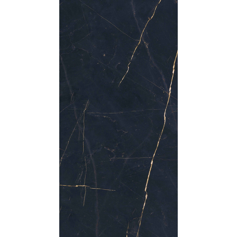 Precious Black 3-d Antique Marble Look 24x48 Porcelain Tile