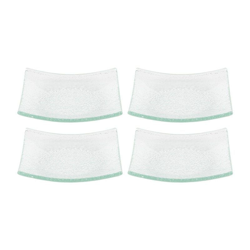 Ensemble de 4 assiettes carrées en verre 5,75 "x 5,75", Clair