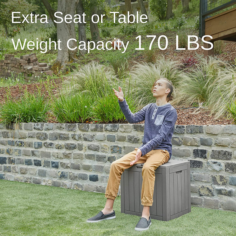 East Oak 31 Gallon Gray Lockable Resin Deck Box