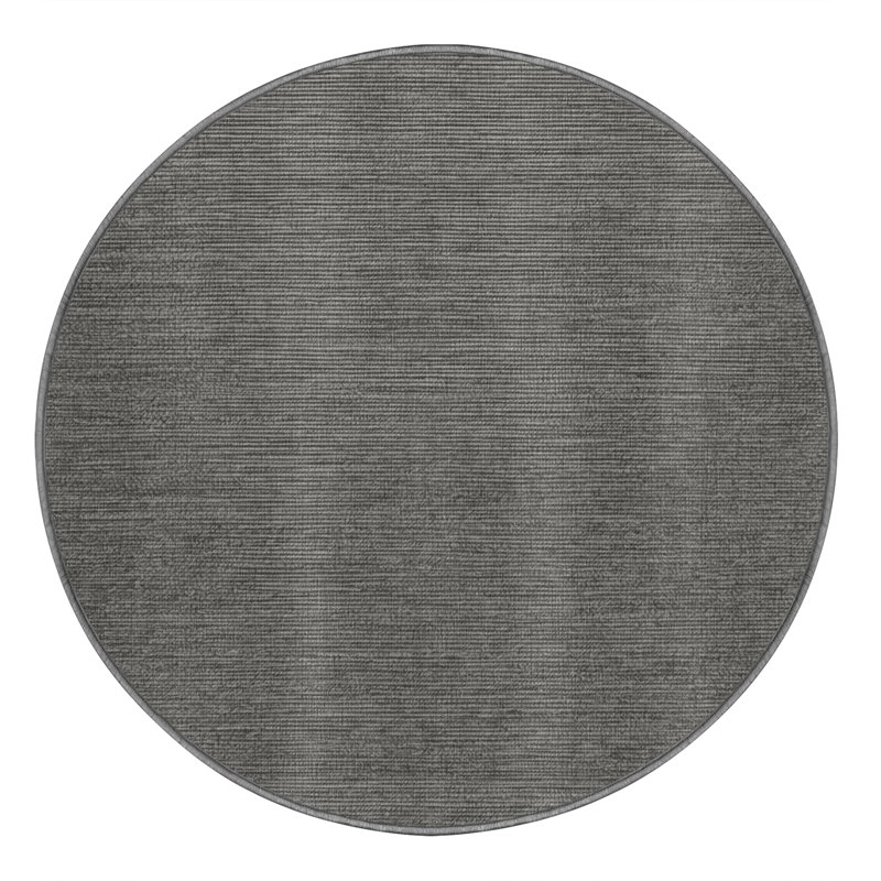 Tapis brun uni lavable à la machine, Rond 3 pi