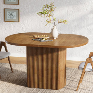 Table de salle à manger ronde 47,24 avec base piédestal, table de salle à manger ovale