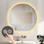 Miroir de salle de bain 32 po à DEL - fixation murale, brouillard, 3 lumières à température réglable et à intensité variable, maquillage pour salle de bain de chambre à coucher, décor rond de 32 po, température réglable, style magnifique